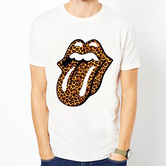 rolling stone t shirt with leopard tongue