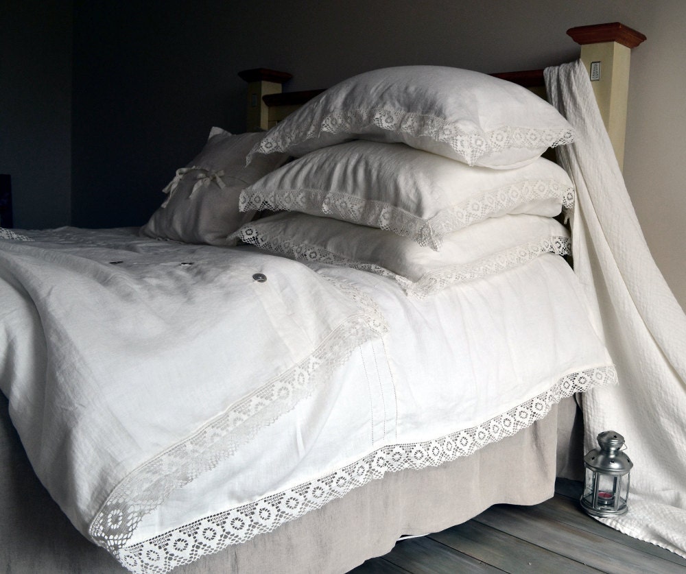 Natural softened linen duvet cover "Provincial Living", Ivory, Queen and King sizes available - HouseOfBalticLinen