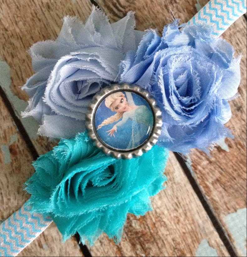 Disneys Frozen Elsa Shabby flower headband by ASerendipityBowtique