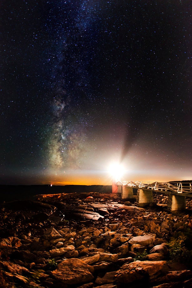 Print of Starry Night Over Marshall Point Lighthouse - JoeStLouisPhoto