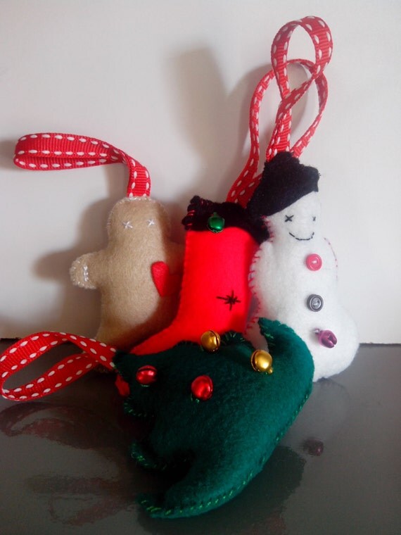 items similar to handmade felt christmas ornaments set of items similar to handmade felt christmas ornaments set of