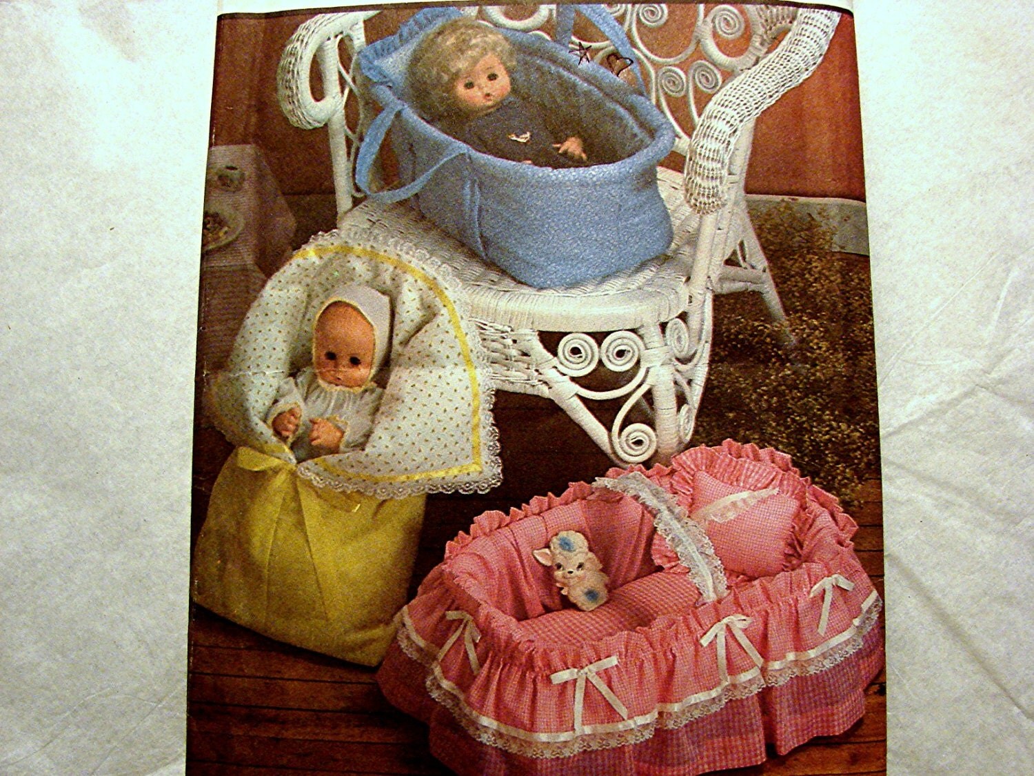Baby Doll Pattern Carrier for Dolls Basket by PatternsFromThePast
