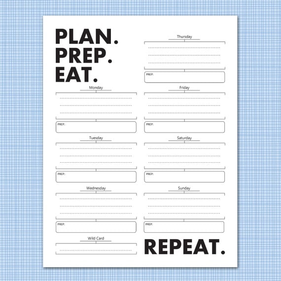 Weekly Meal Prep Template Free