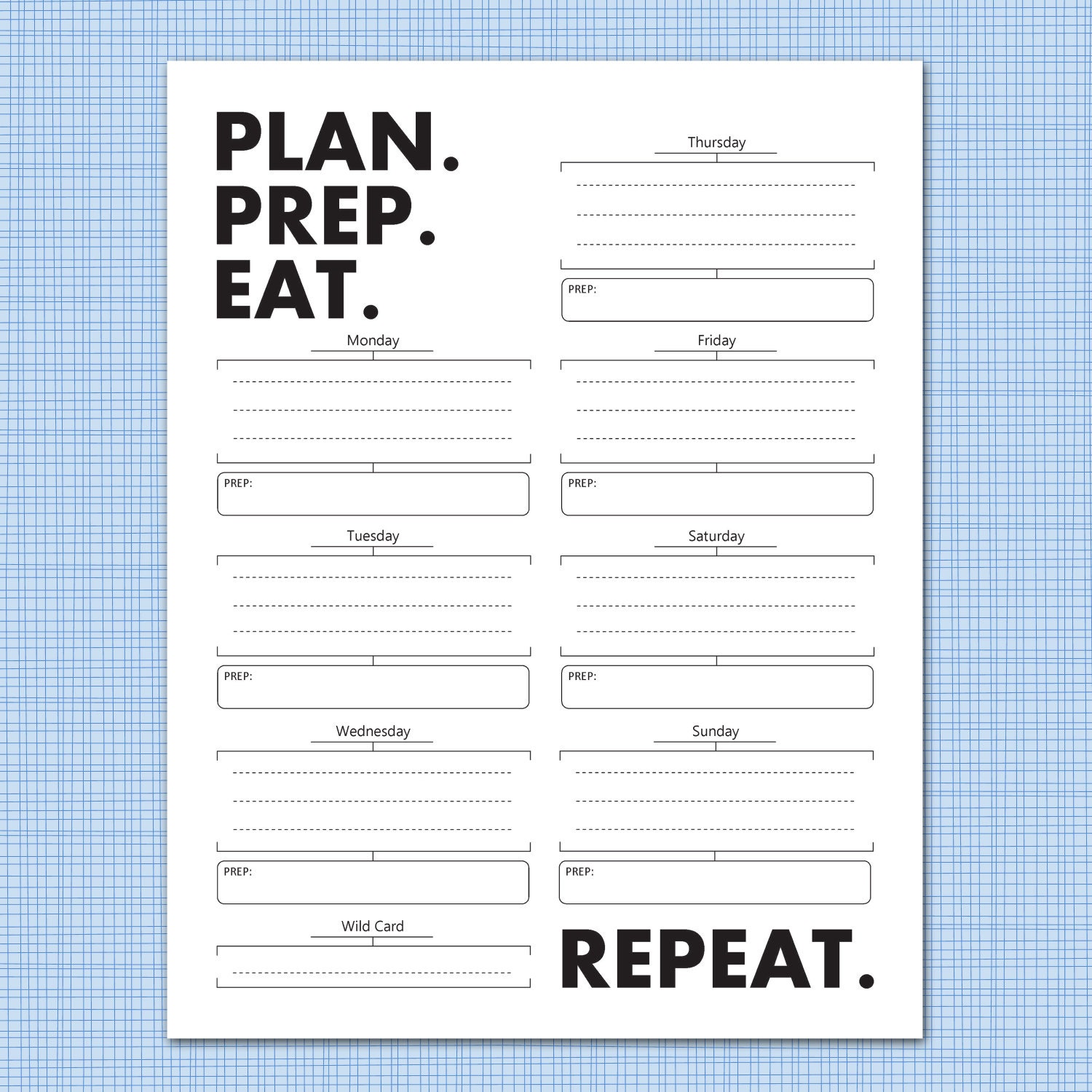 Weekly Meal Planner Download Plan Prep Eat By Microdesign