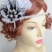 READY TO SHIP,Flapper headpiece,Gatsby headpiece,Black and White headpiece,1920s headpiece,Rhinestone and feather headpiece,Black and white