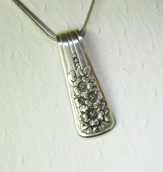 Spoon Necklace Spoon Handle Pendant 'Silver by SpoonfestJewelry
