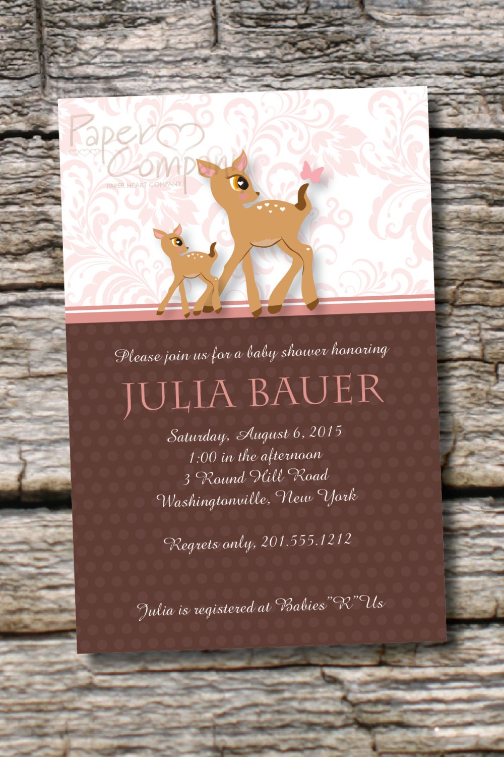 FAWN Deer Baby Shower Invitation - You Print Il_570xn