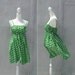 70s Sundress Vintage 60s White Unicorn Lime Green Cotton Summer Dress Shelf Bust Empire Waist Full Skirt Beach Picnic Seapunk Festival Dress