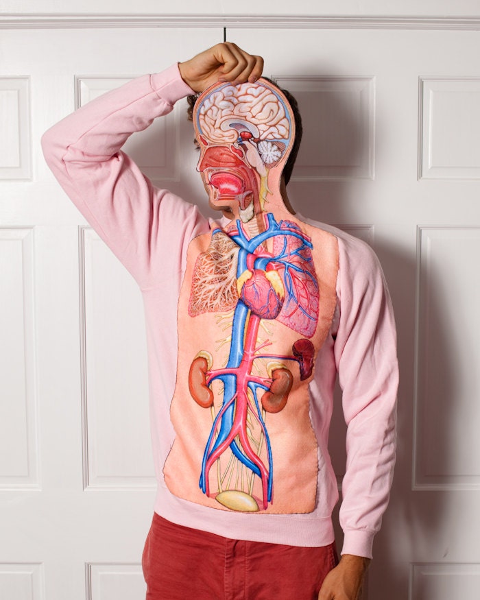 Weird but awesome anatomy sweatshirt by Great White Vintage on Etsy
