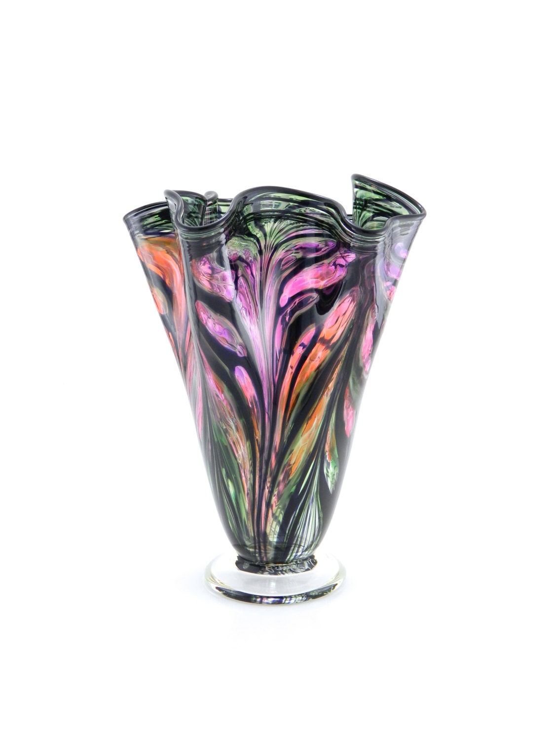 Hand Blown Art Glass Vase Hyacinth Purple by ParadiseArtGlass