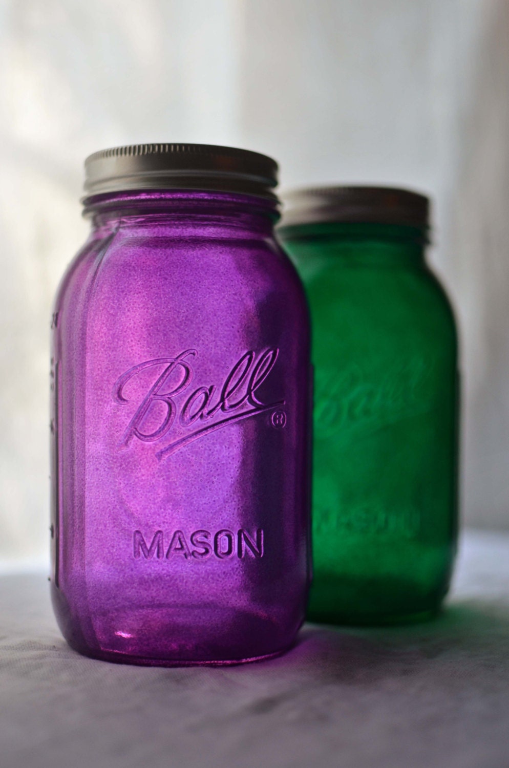 Items similar to Stained Glass Mason Jars Quart Size, Set of 2, in