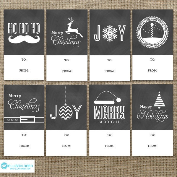 Christmas Gift Tag - Christmas Tags - Chalkboard Christmas Gift Tags - Christmas Printable - Holiday Gift Tag - from santa INSTANT DOWNLOAD Il_570xn