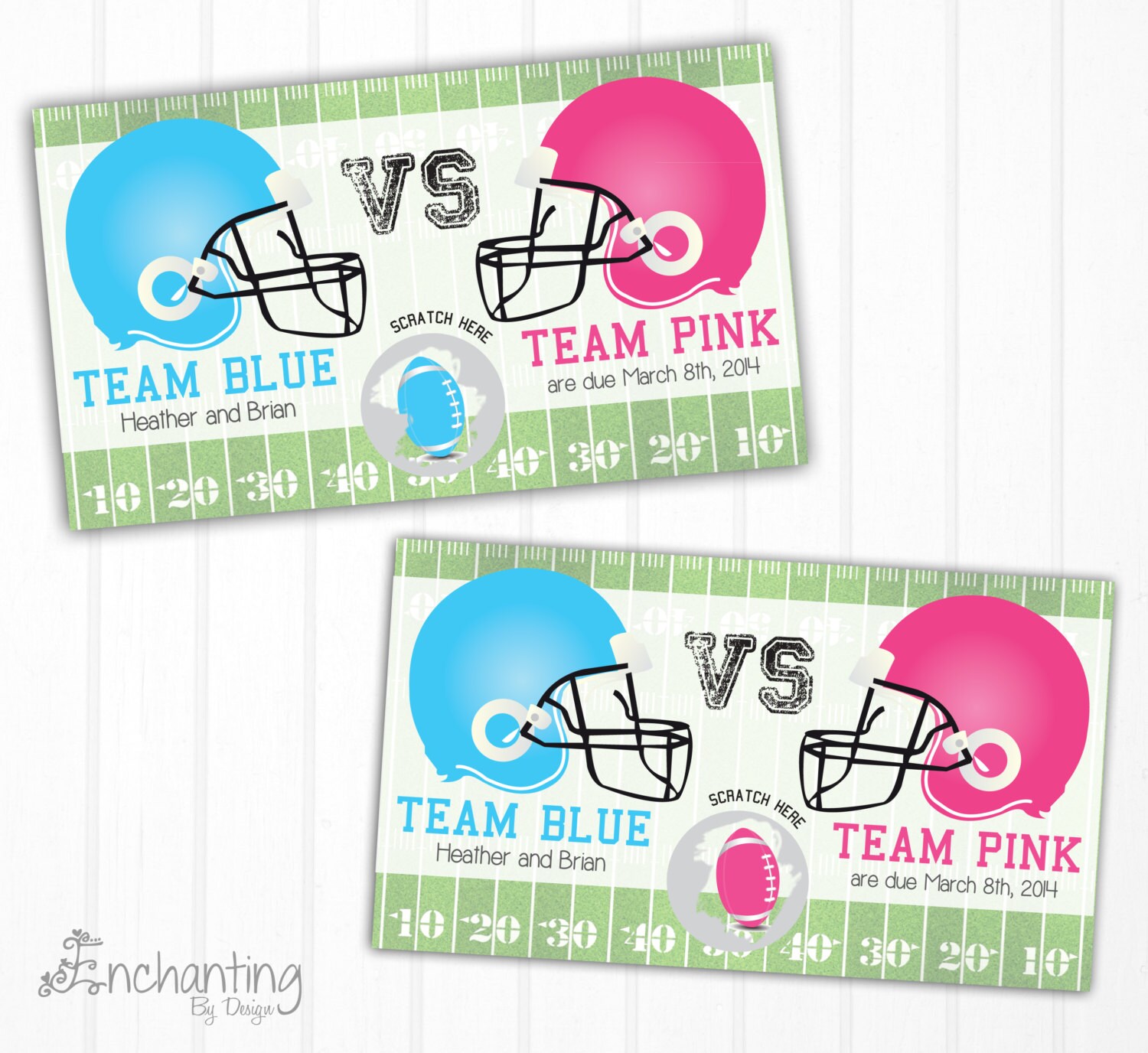 Football Team Pink VS Team Blue Custom Baby by EnchantingByDesign