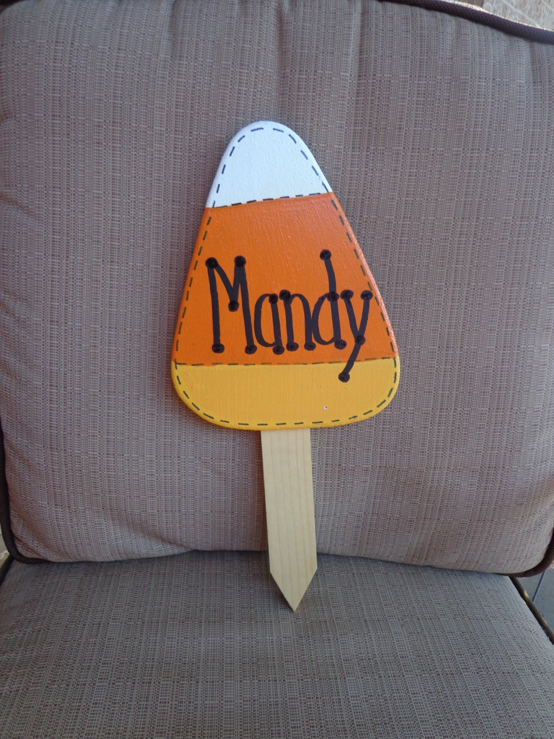 PERSONALIZED Wooden Candy Corn Yard Sign by craftsbycathe on Etsy