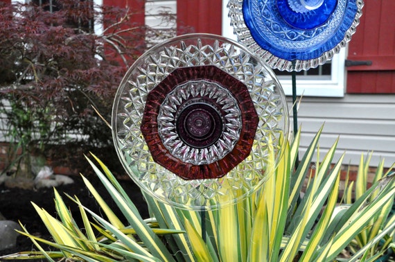 Repurposed Glass Flower Sun Catcher Glass Garden By Theglasslotus