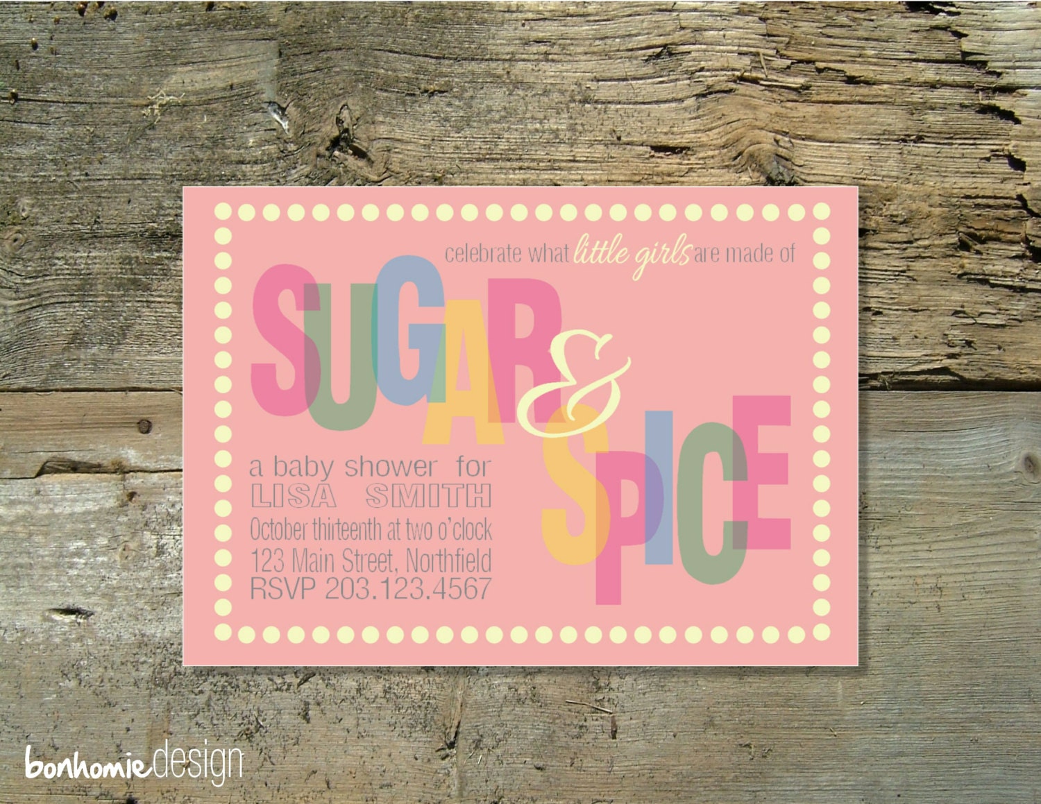 DIY Personalized Printable Girl Baby Shower Invitation - Sugar and Spice Il_570xn