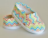 American Girl Doll Clothes - Toms Style Shoes  - Rainbow Chevron - daisychainsdoll