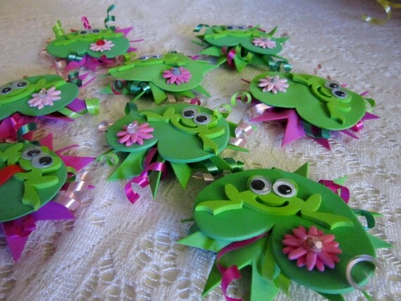 Frog Funburst decorations, frog party favor toppers Il_570xn