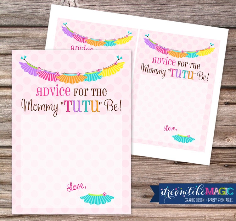 Baby Shower Advice for Mommy to Be Cards for Tutu Thrilled, DIY Printable Advice Cards File, INSTANT DOWNLOAD Il_570xn