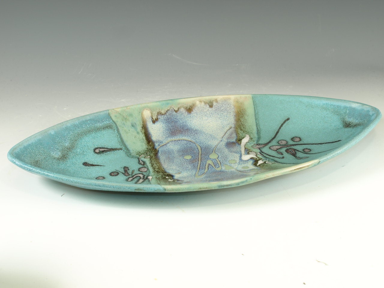Oval Serving Tray stoneware hand made pottery