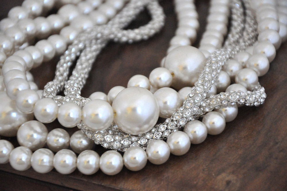 Bridal Bold Chunky Ivory Pearl Necklace With By HMbySemraAscioglu