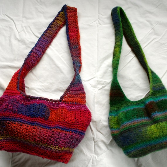Crochet Pattern- Noro Kureyon Felted Hobo Bag