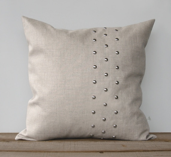 Metallic Silver Studded Pillow Cover in by JillianReneDecor