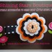 Felt Flowers - White, Orange, And Black Halloween Layered Felt Flower Boutique Hair Clippie With Button Center For Girls