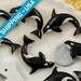 33mm Orca or Killer Whale Resin Cabochons - 6 pc set