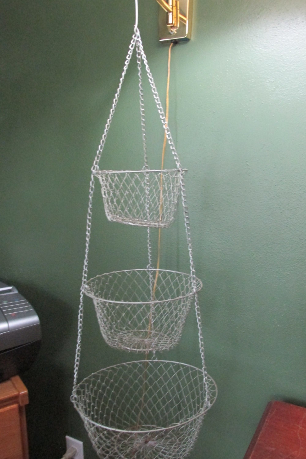 Wire Mesh Baskets 3 Tiered Hanging Baskets Silver by LuRuUniques