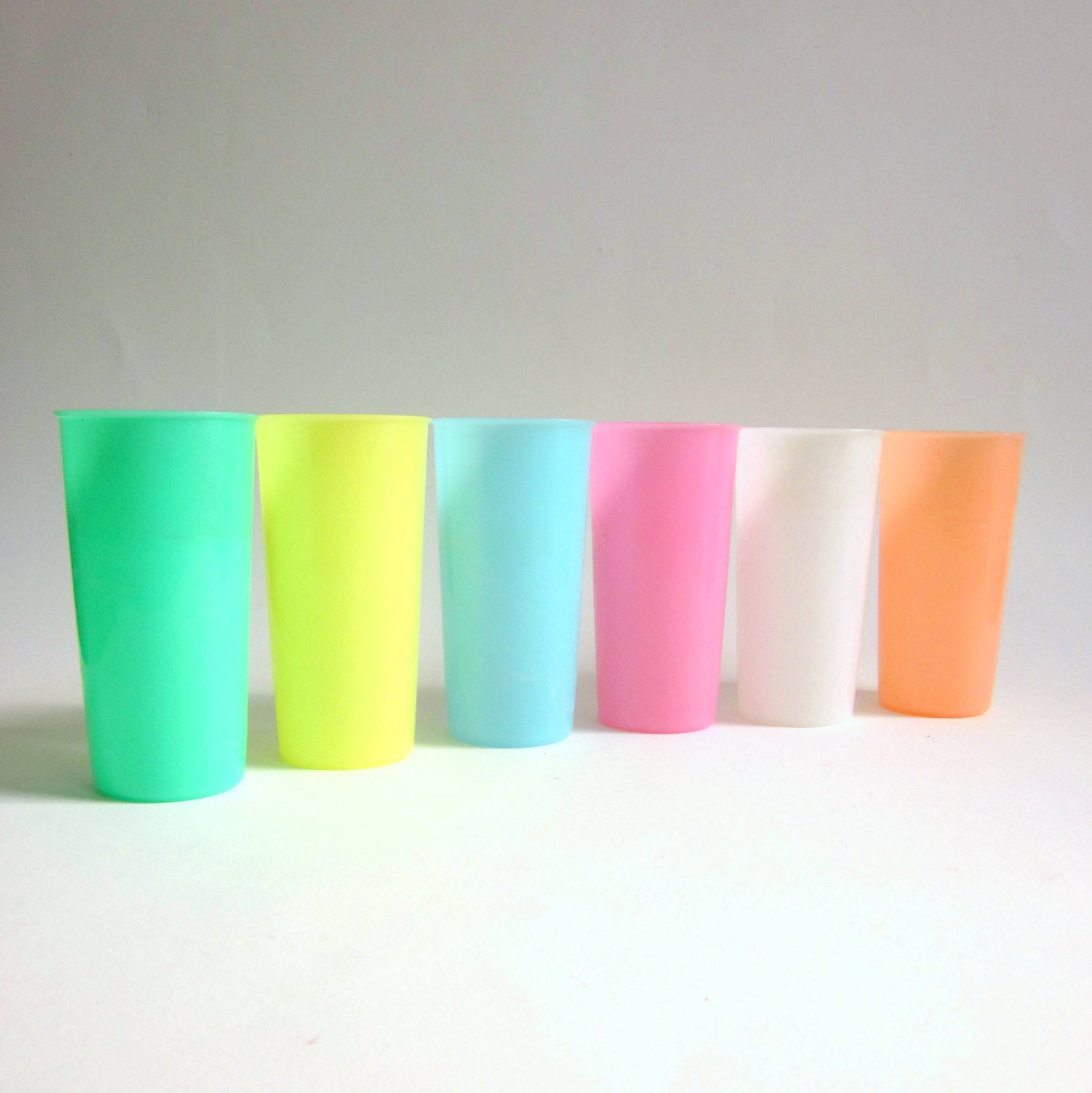 Tupperware Pastel Plastic Tumbler Cups 50s / by AttysVintage