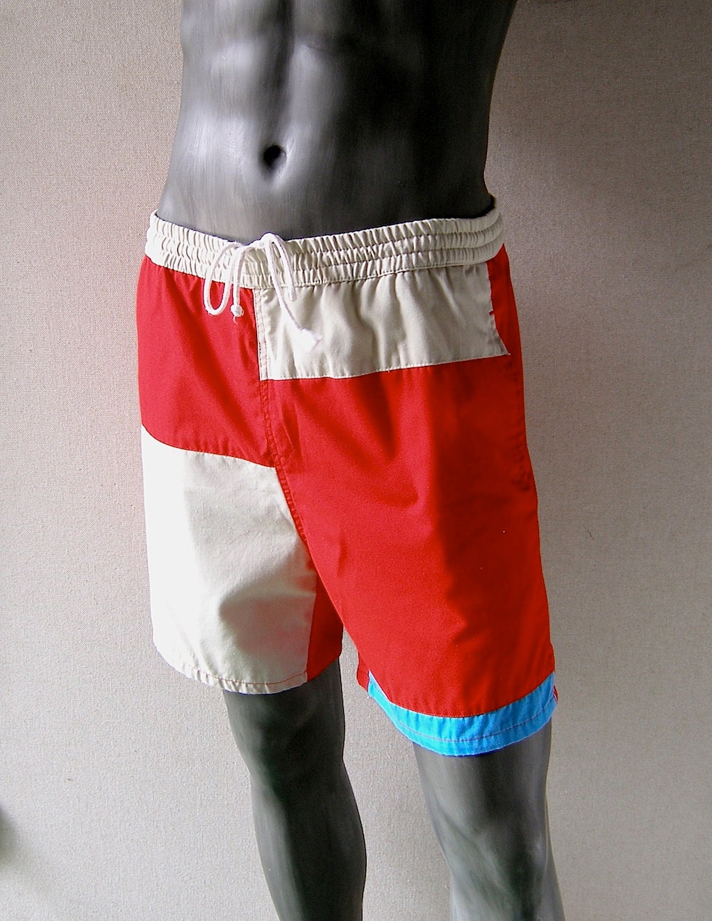 Mens color block 80s board shorts swim suit by GreatGuyGifts