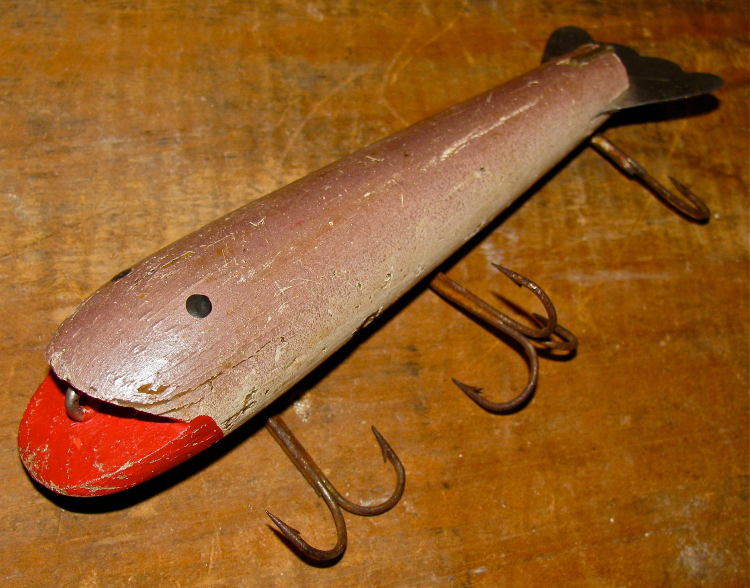 Items similar to Vintage Folk Art Wooden Fish Fishing Lure on Etsy
