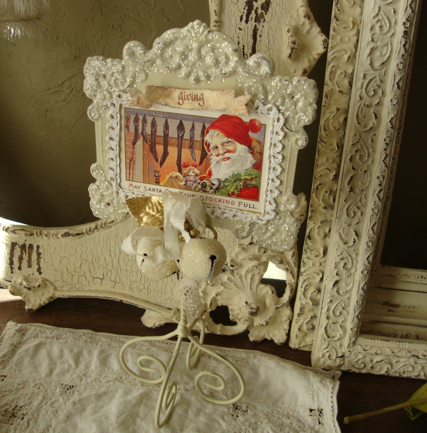 white christmas decor sign shabby chic santa sign by white christmas decor sign shabby chic santa sign by