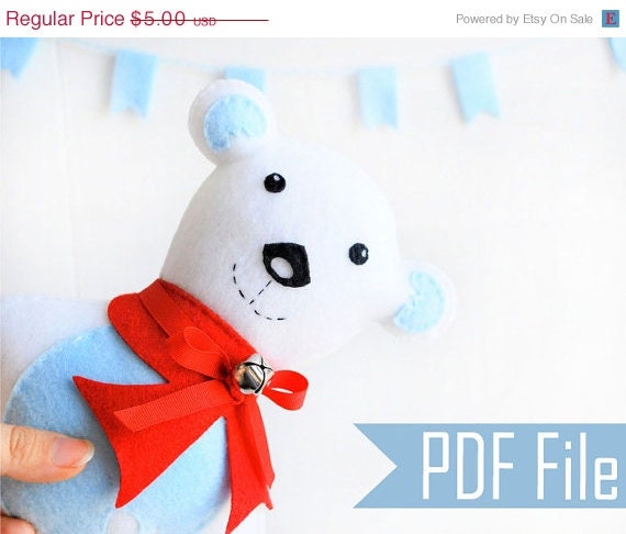 SALE Baby Polar Bear Sewing Pattern, PDF Sewing ePattern Instant Download A424 Il_570xn