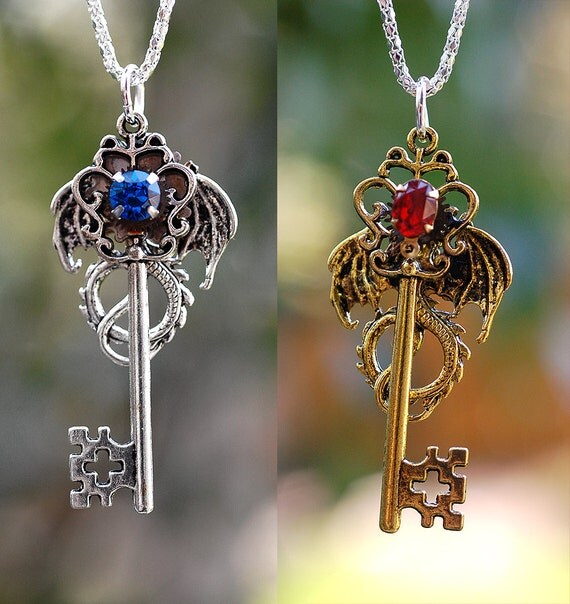 Dragon Friendship Key Necklace Set by KeypersCove on Etsy