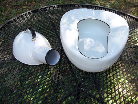 Vintage Enamel Bed Pan and Urinal by ssmith7157 on Etsy