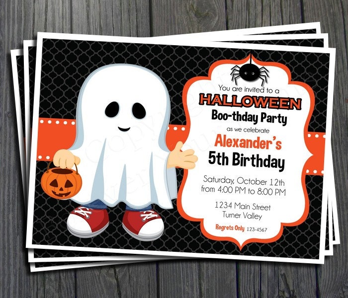 Halloween Birthday Invitation - Printable Halloween Invitation Il_570xn
