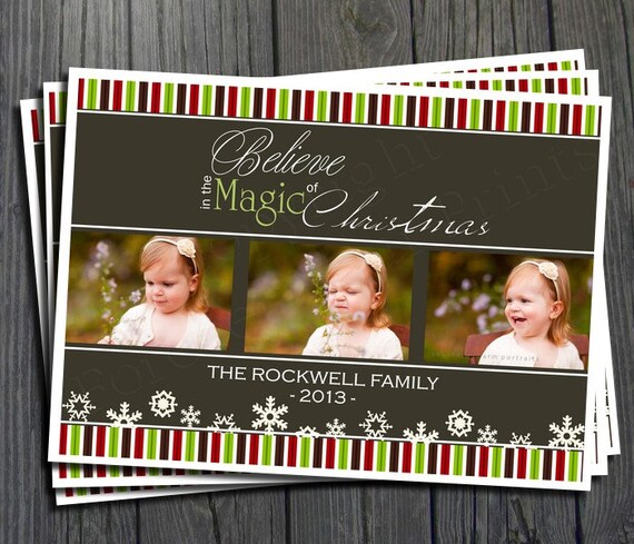 Photo Christmas Card - Printable Holiday Card Il_570xn