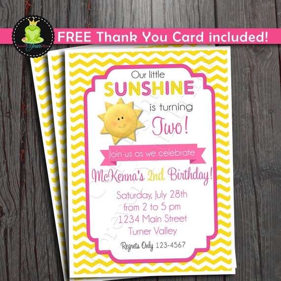 Sunshine Birthday Invitation - You are My Sunshine Invitation Il_570xn