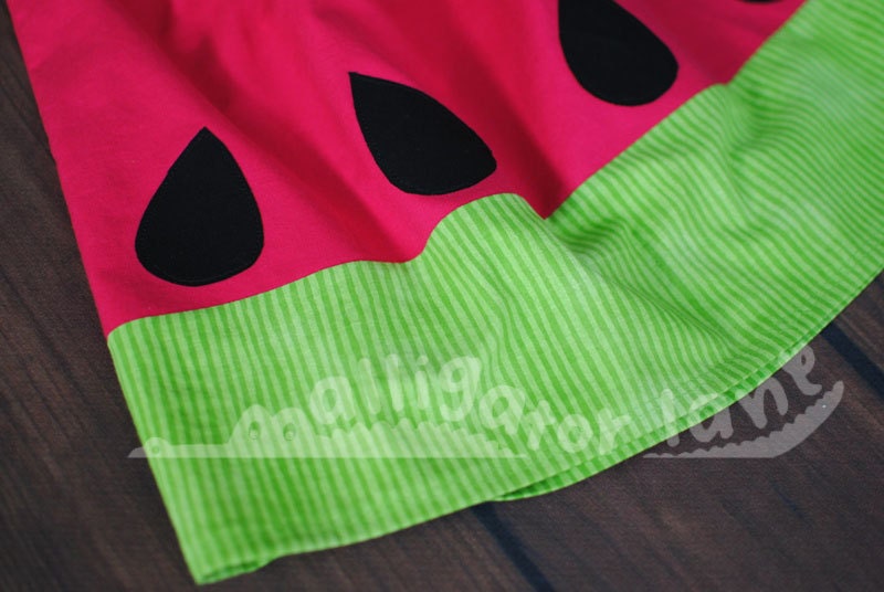 Watermelon Dress Adorable Pillow Case Dress Hot Pink and Green Summer Photoshoot dresses Watermelon Birthday Party