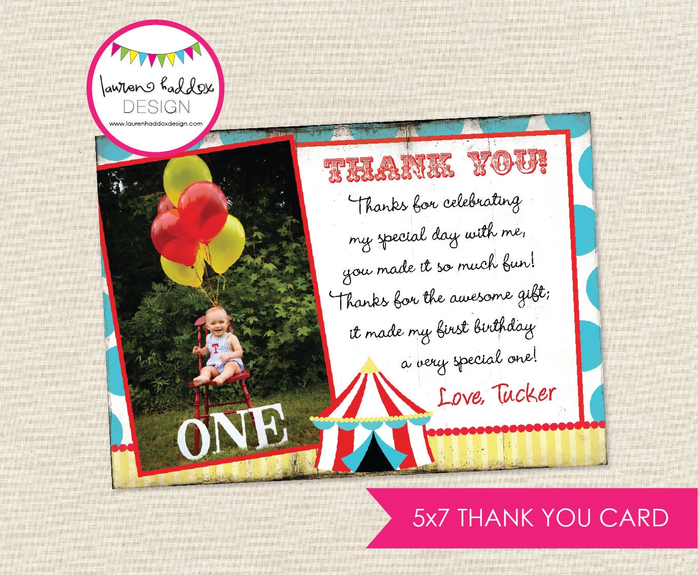 DIY, Circus Photo Thank You Cards Il_570xn