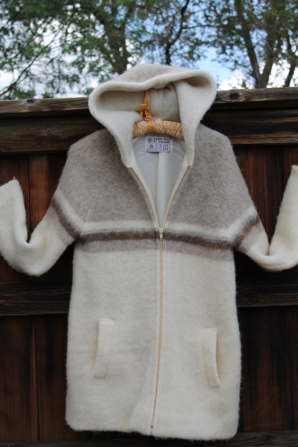 Vtg Icelandic Wool Zip Up Hooded Womens Jacket Coat Size By Taite