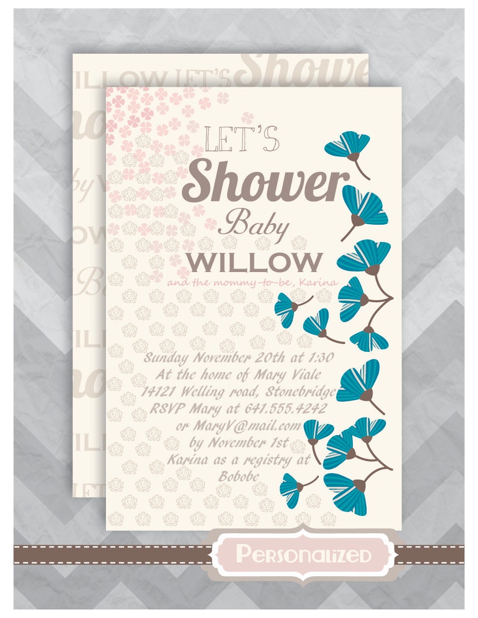 Items similar to DIY • Personalized Baby Shower Invitation • Card