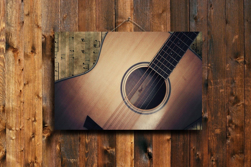Guitar Song - 20x30" canvas print - Guitar photography - Brown Guitar - Guitar - Guitar art - Brown music decor - Music decor - Guitar decor - EmeraldTownRaven