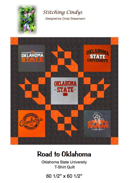 ROAD TO OKLAHOMA TShirt Quilt Pattern by StitchingCindy on Etsy