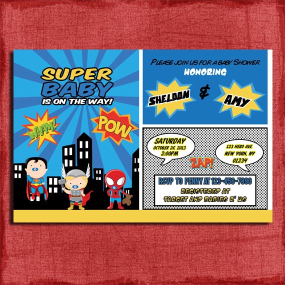 Baby Superhero Baby Shower Invitation-Printable-DIY