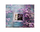 Mystical Cottage Window Teal Blue Lavender Pink Purple - Fine Art Photo - BrookeRyanPhoto