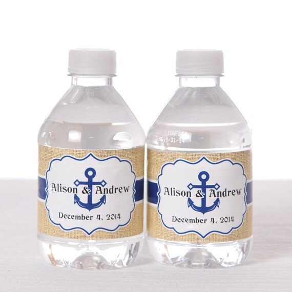 40 Nautical Water Bottle Labels - Waterproof Self Stick Labels Il_570xn