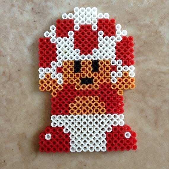 Perler bead Toad from Super Mario Bros. by jennionenote on Etsy